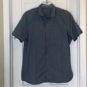 Lululemon The Gamer Button Down Heathered Deep Gray Size XXL